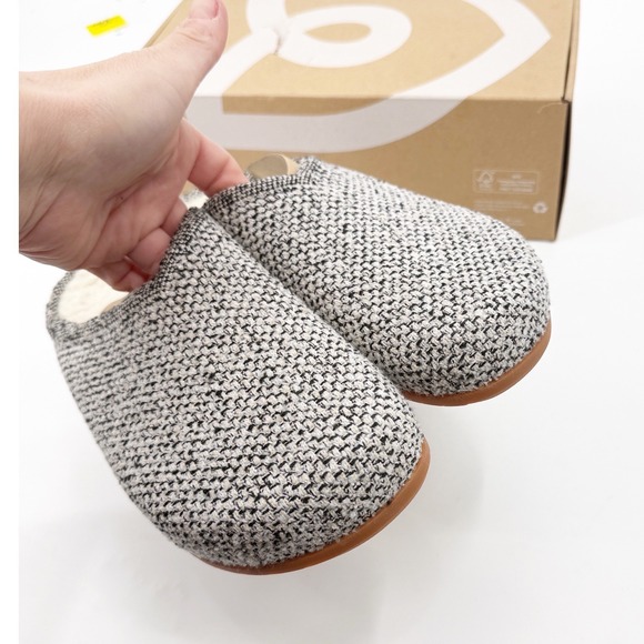 Rothys The Cozy Clog Cookies and Cream Boucle Grey White Slipper Shoes Womens 10 - Picture 3 of 6